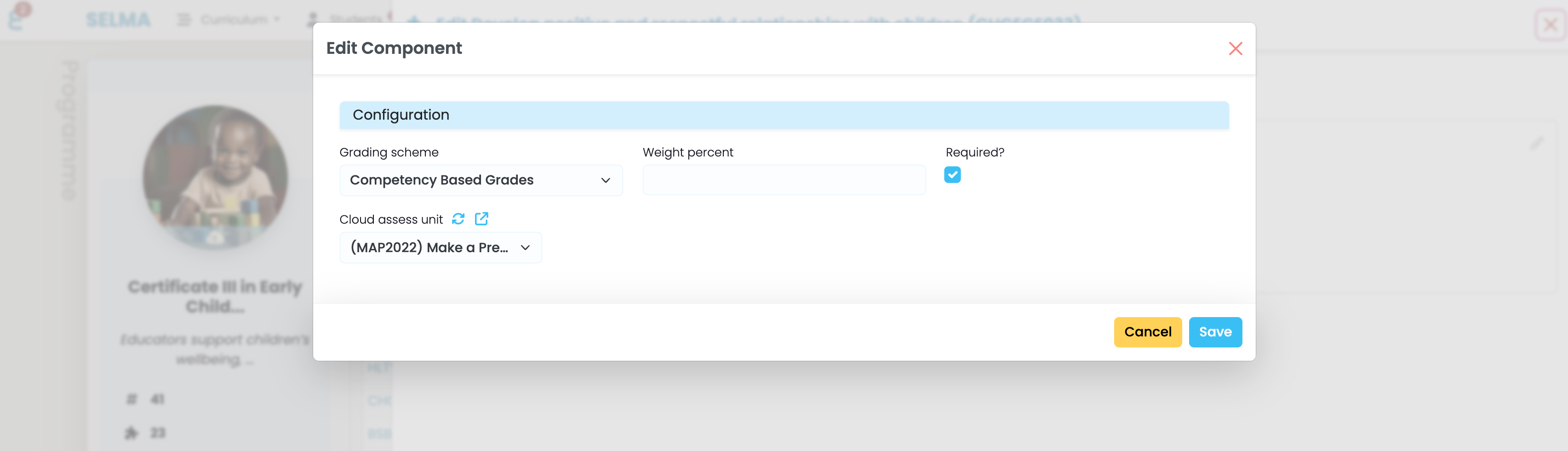 Component configuration